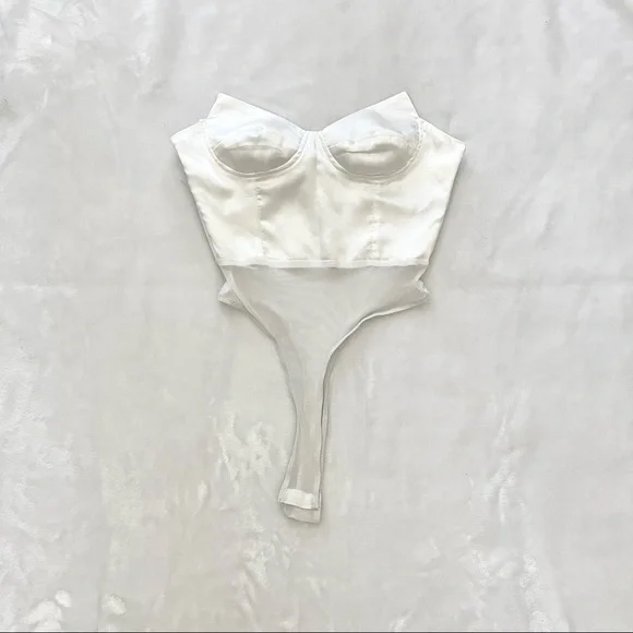 SHEIN | Satin Bustier Bodysuit - Picture 2 of 5